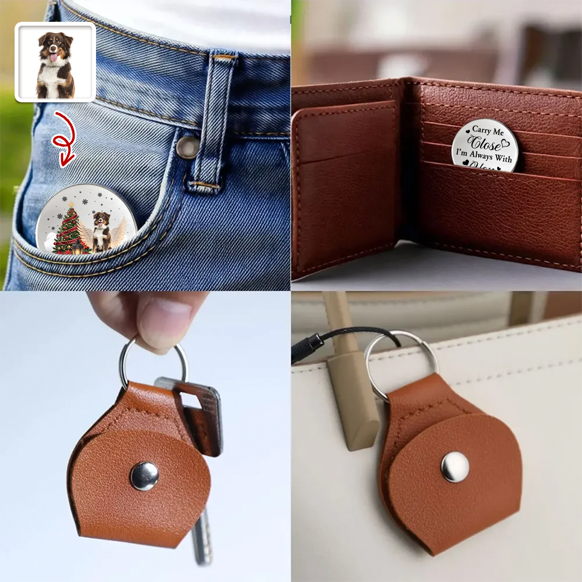 Custom Photo I Will Carry You With Me Until I See You Again Memorial Dog Pocket Hug HA75 897954