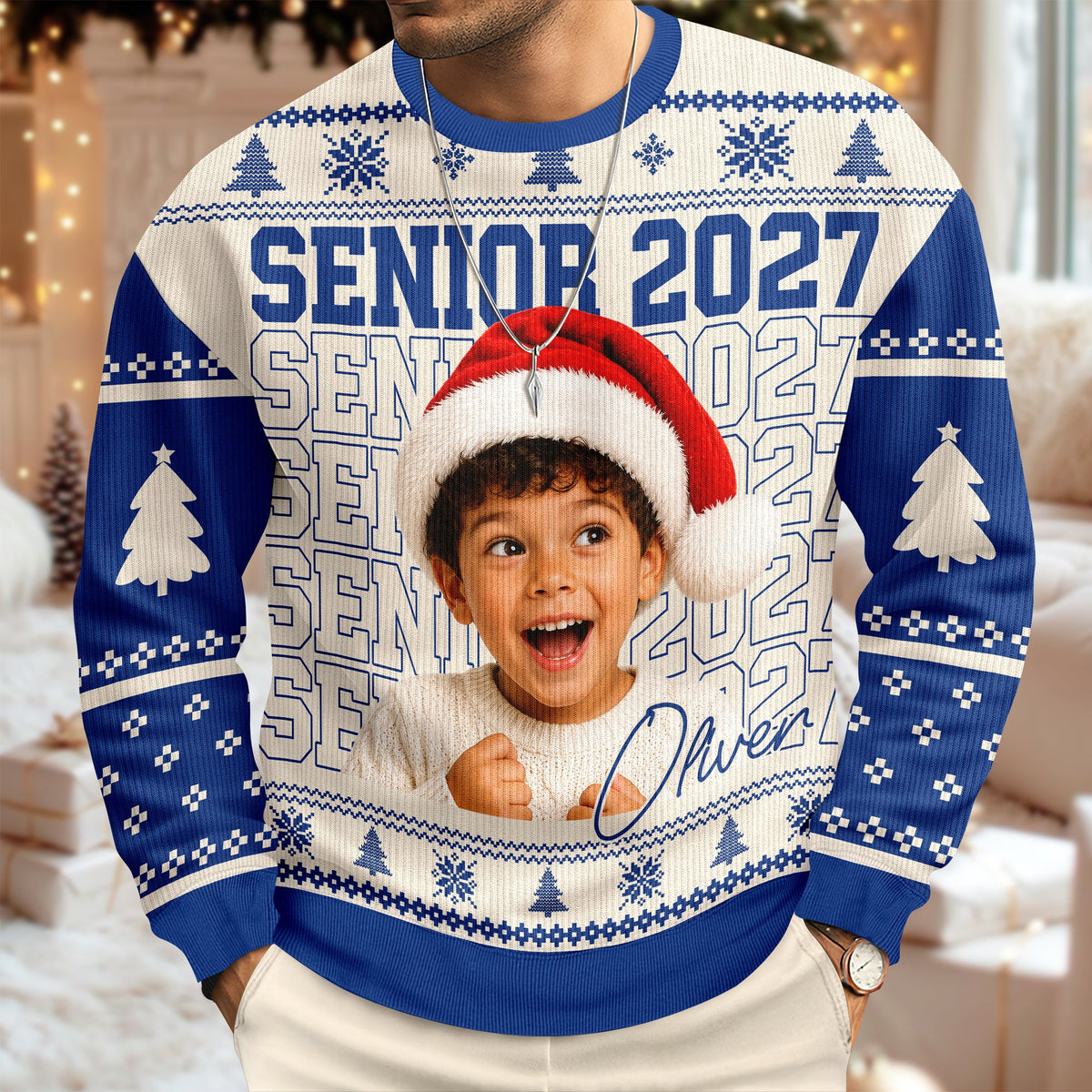 Custom Photo Senior 2027 Graduation Ugly Christmas Sweater LM32 669911