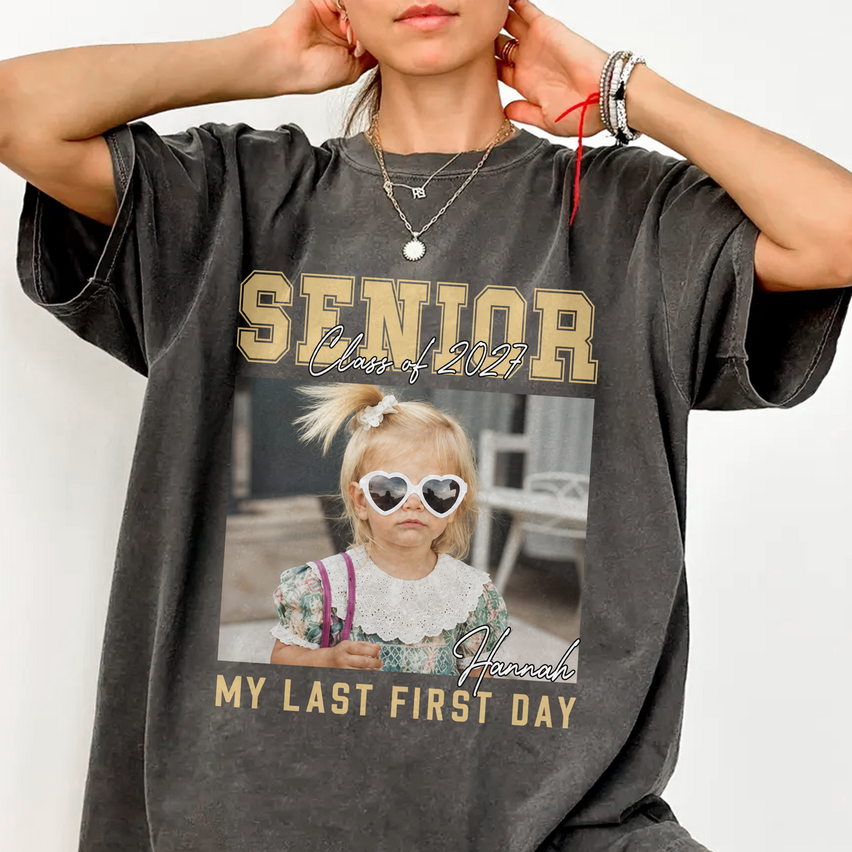 Custom Photo Senior 2027 My Last First Day Comfort Shirt CH07 180306