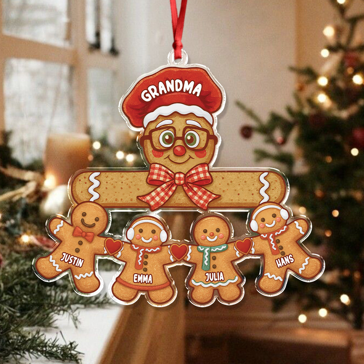 Personalized Gift Ginger With Love Grandkids Christmas Acrylic Ornament LM32 897111