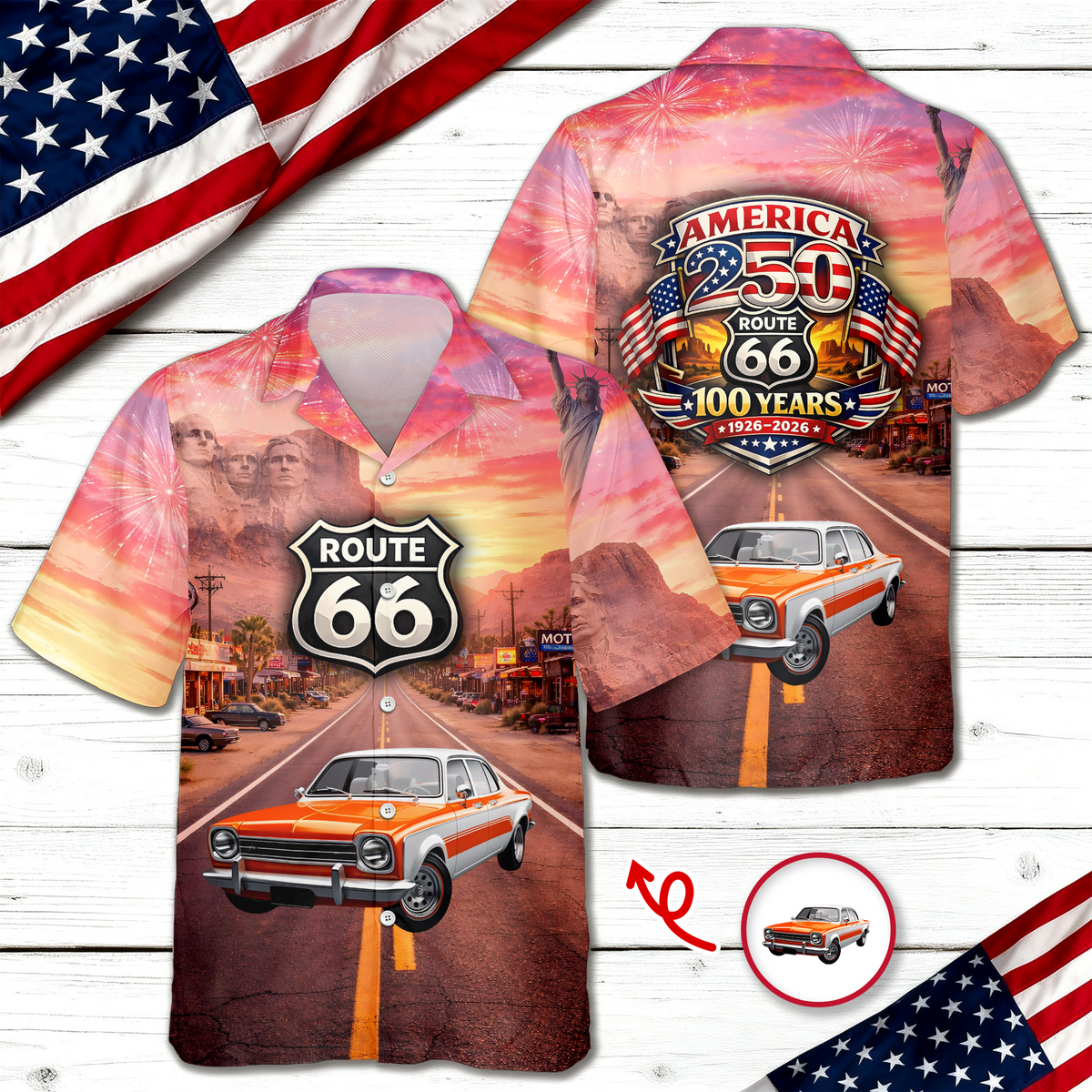 Custom Photo 100 Year Of Route 66 America 250th Anniversary CH07 910500