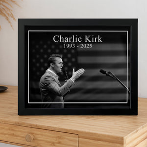 Charlie Kirk Memorial Black and White Style Picture Frame HO82 65806