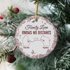 Family Love Knows No Distance Toile De Jouy Style Personalized 3D Inflated Effect Ceramic Ornament HO82 894746