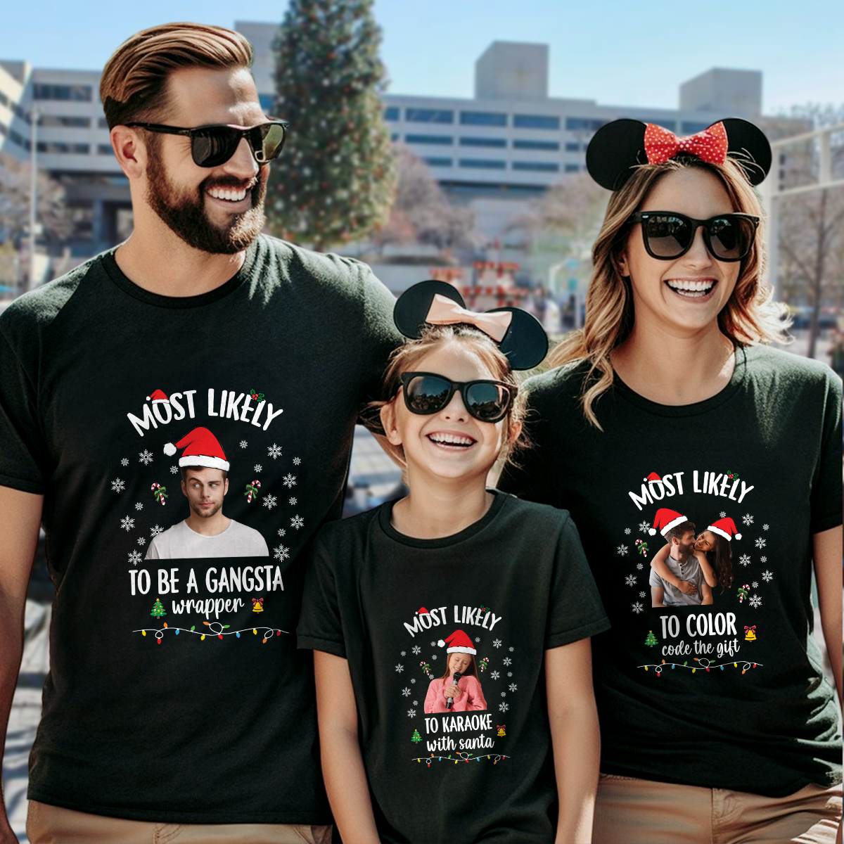 Custom Photo Santa Christmas Matching Family Shirt HO82 900410