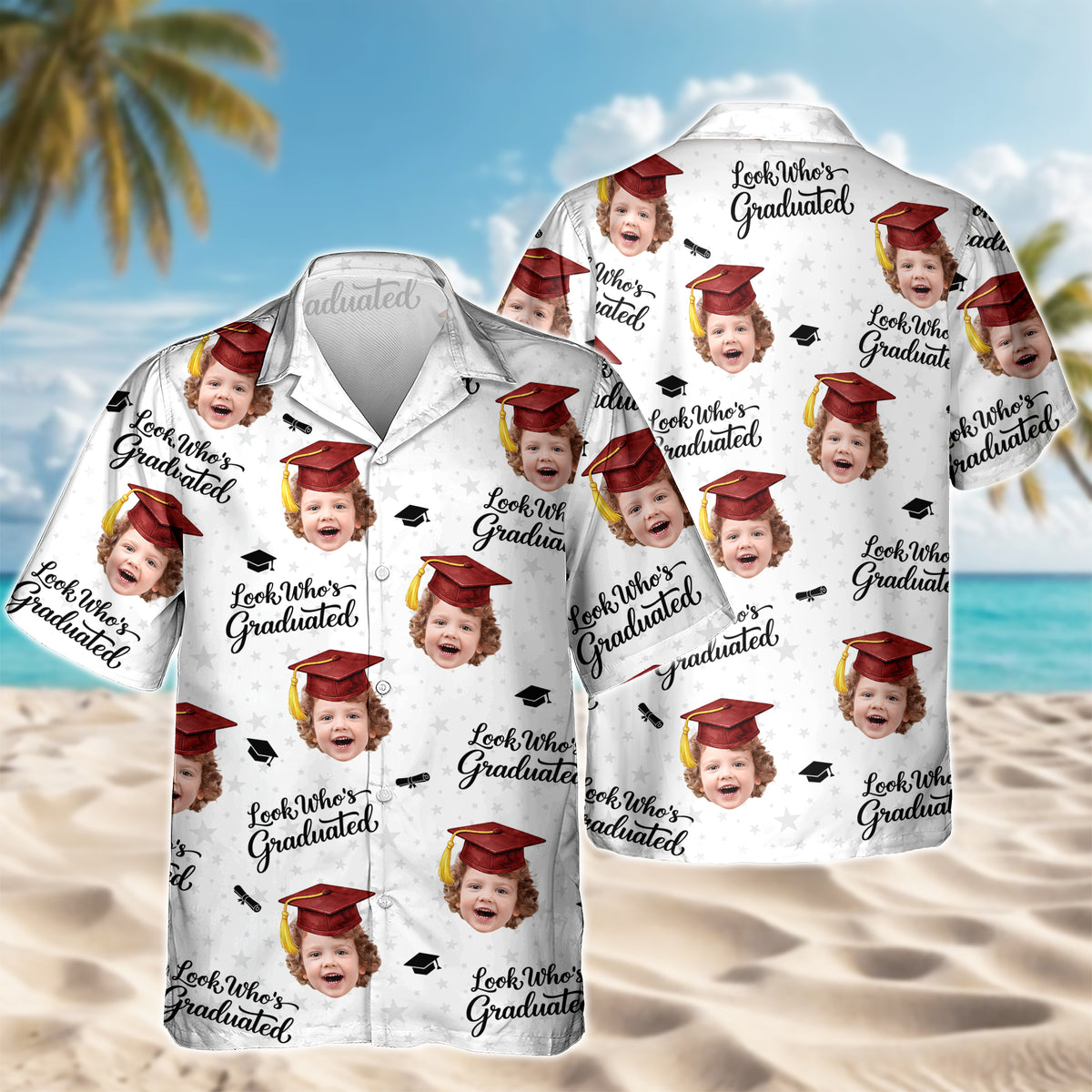 Custom Photo Look Who's Graduated Hawaii Shirt Graduation Gift HA75 921222