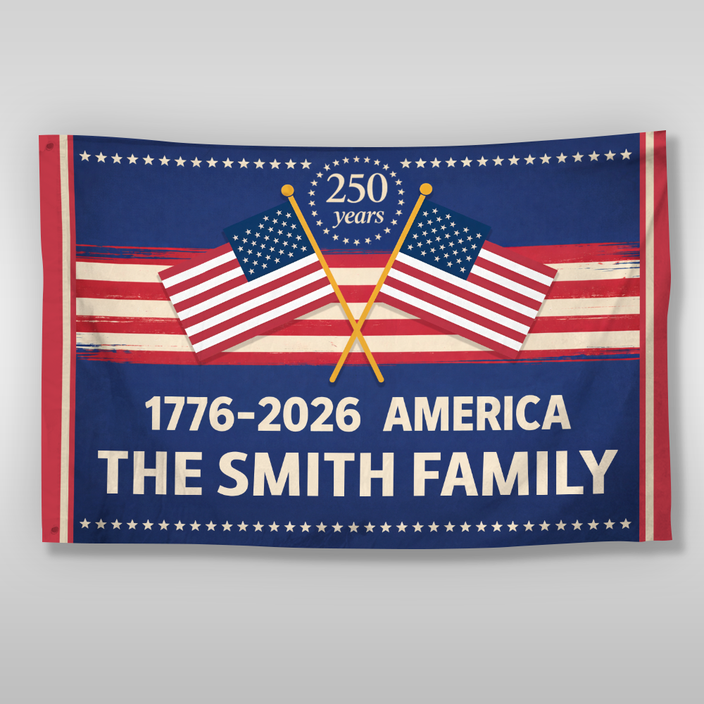 250 Years Anniversary Custom Family Name America House Flag CH07 910188