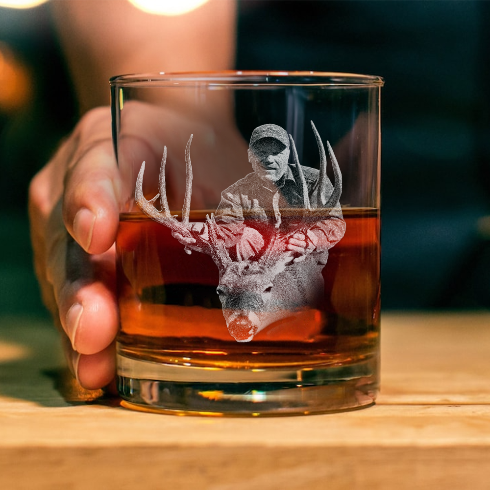 Custom Photo And Name Whiskey Glass For Hunter TH10 892775