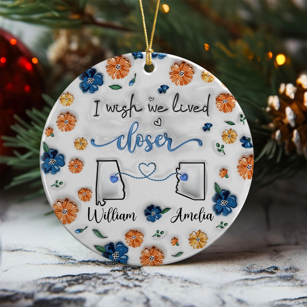 Distance Means So Little When Someone Means So Much  - Personalized 3D Effect Ceramic Ornament LM32 895355