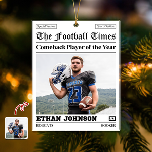 Custom Photo The American Football Times Newspaper Acrylic Ornament CH07 899470