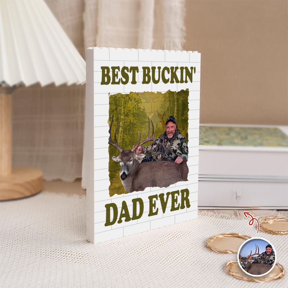 Custom Photo Hunting Dad Buckin' Dad Ever Building Brick Blocks LM32 669113