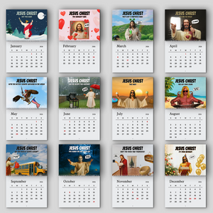 Funny Jesus Christ 2026 Satire Wall Calendar MEME Gift for Friends Family, Present LM32 897305