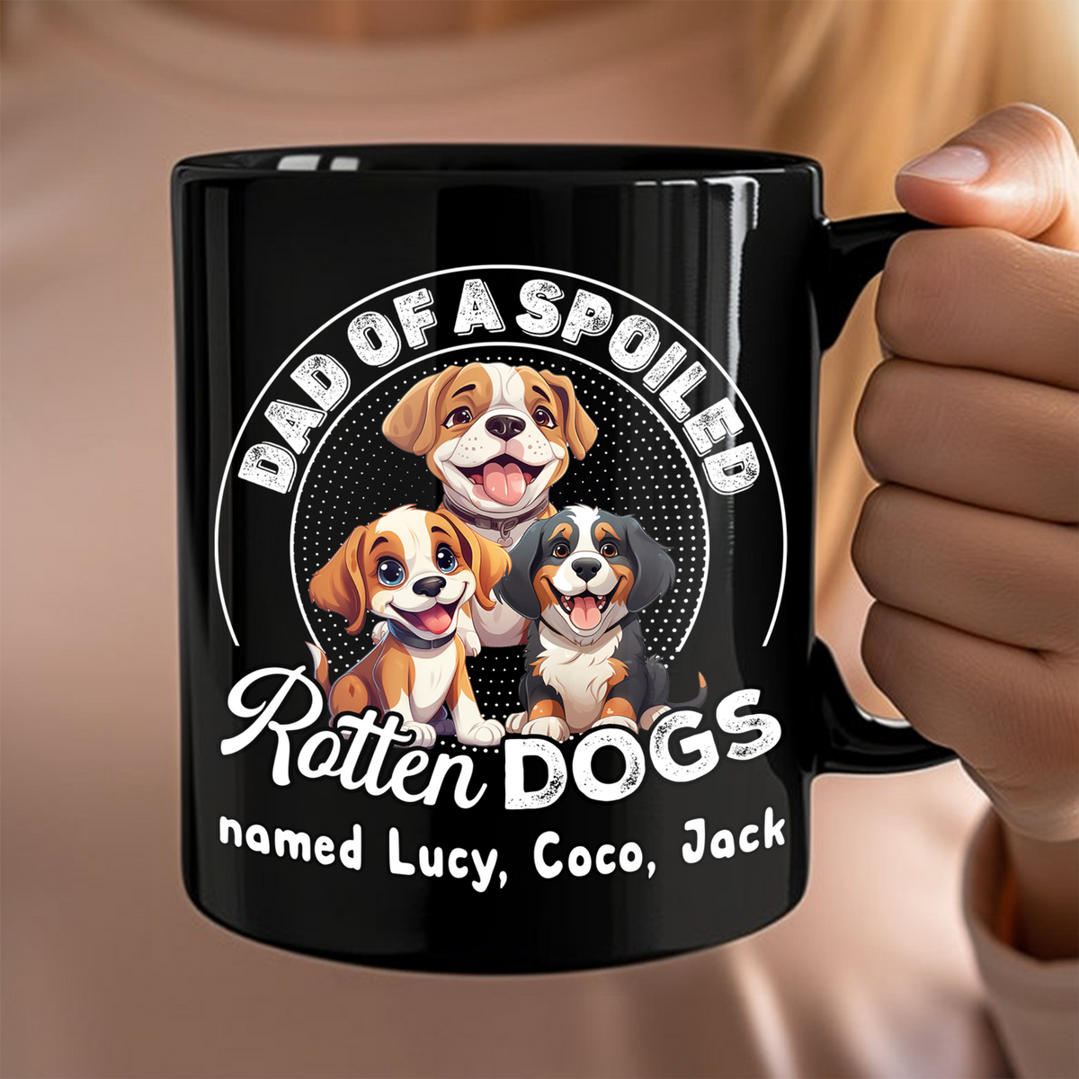 Personalized Dad Of A Spoiled Black Mug Funny Gift for Dog Lovers LM32 893179