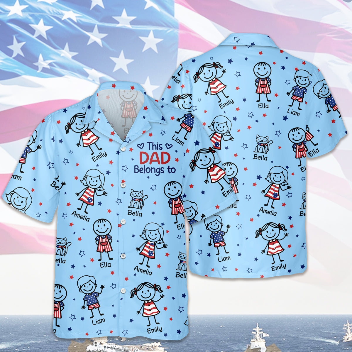 Custom Kid Names This Papa Belongs To Hawaiian Shirt Gifts For Dad, Grandpa CH07 911200
