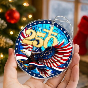 250 Years Of America Glass Ornament American Independence Day HA75 897808