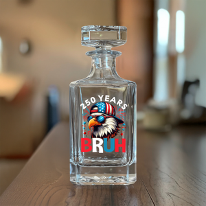 250 Years USA Bruh 250th Birthday 1776-2026 Eagle Flag Decanter HA75 897326