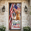 Custom Cute 3D Dog We Wish You Ameri Christmas Decoration Door Cover HA75 898084