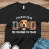 Custom Photo Dog Cat Dad Mom Celebrating 250 Years Dark Shirt HO82 900328