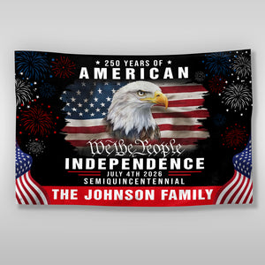 Custom Family Name America 250th Anniversary We The People Eagle House Flag CH07 899078