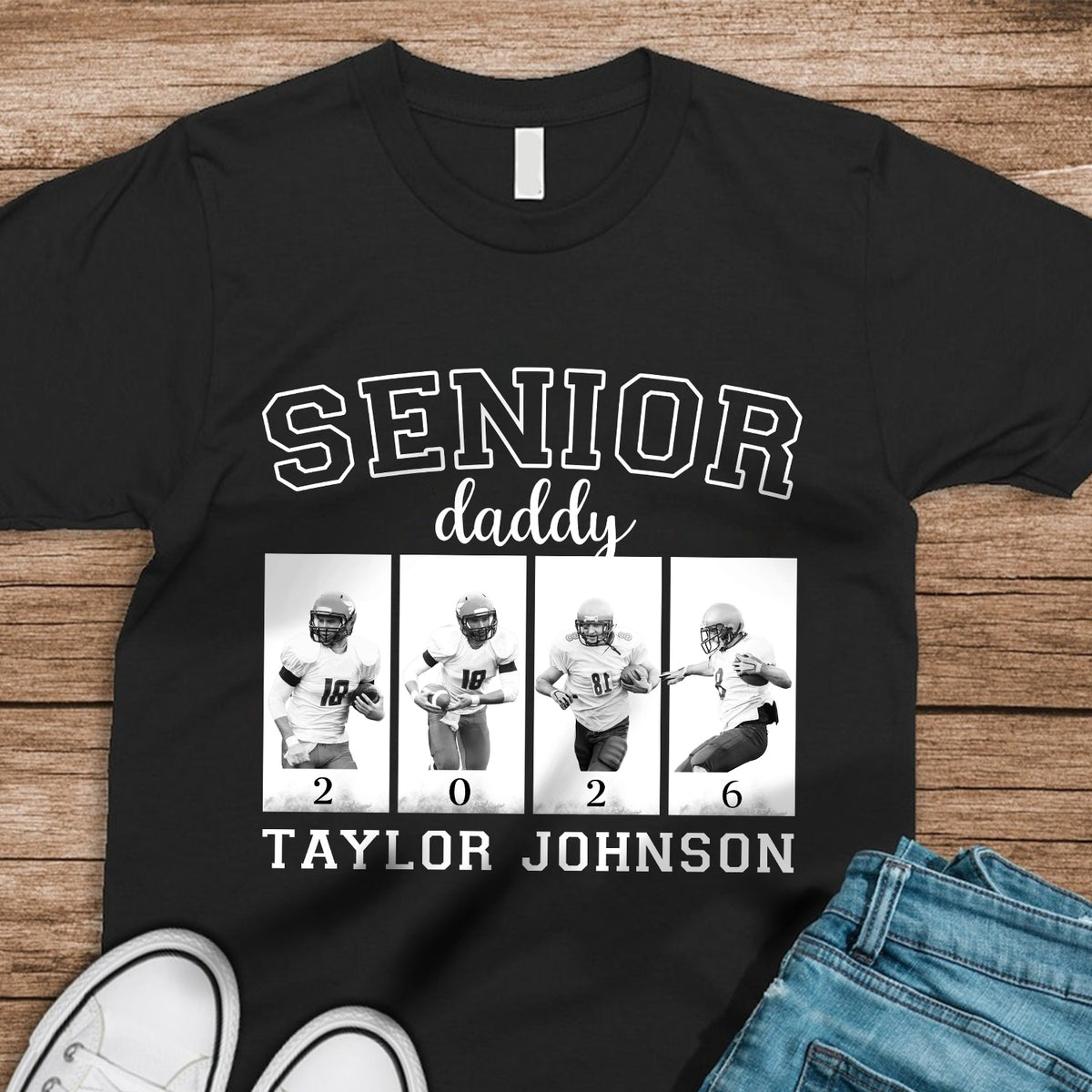 Custom Photo Senior Football Mama Dark Shirt Gifts For Football Mom, Football Lover CH07 899446