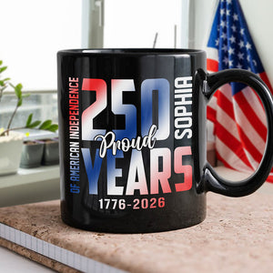 Custom Name 250 Years of American Independence Patriot Black Mug LM32 895149