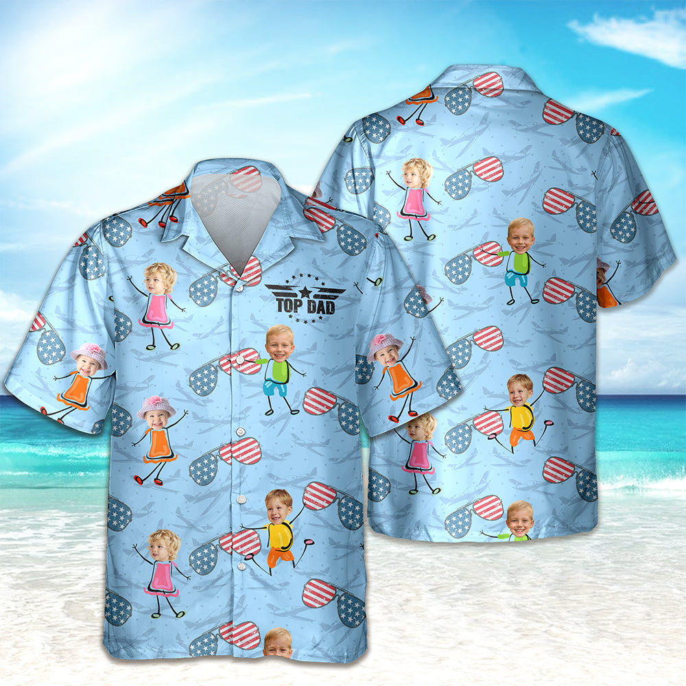 Custom Cute Face Baby Dancing Proud Of Top Dad Summer Vibe Hawaii Shirt LM32 893435