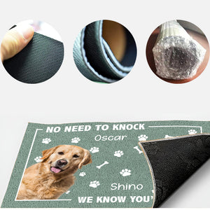 Custom Photo No Need To Knock, We Know You're Here Doormat For Dog Cat Lovers HA75 891936