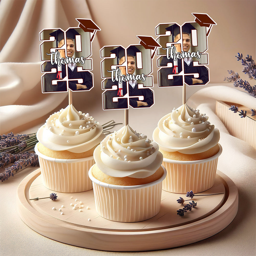 Custom Photo Graduation Ceremony Decoration Cupcake Toppers LM32 893243