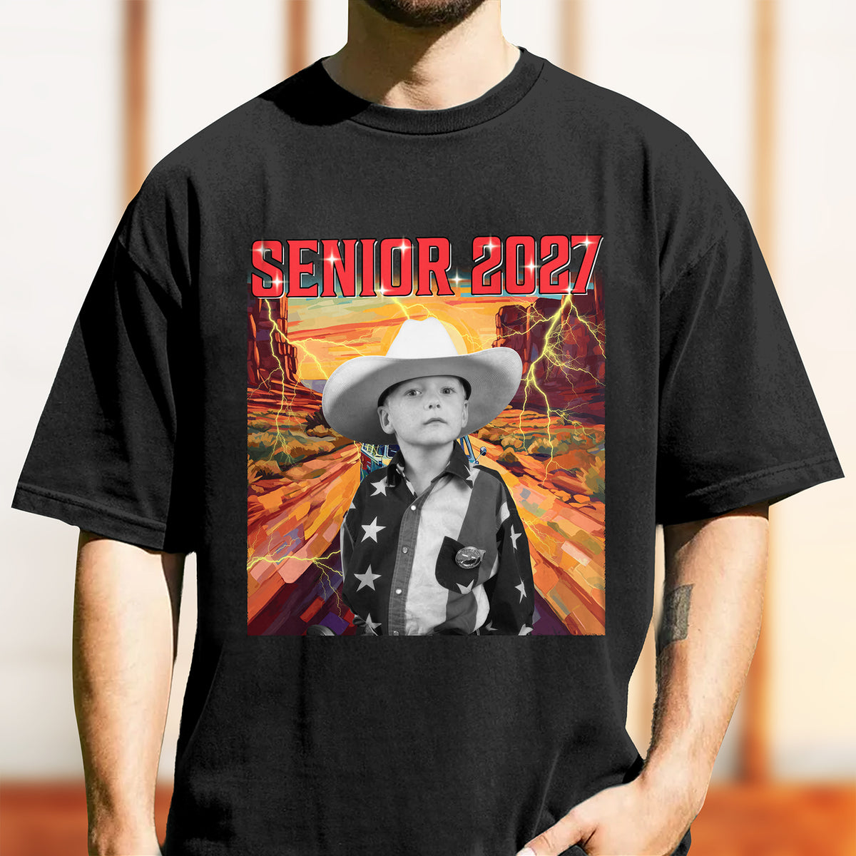 Personalized Senior 2027 Retro Vintage Photo Comfort Shirt Graduation Gift TH10 170607