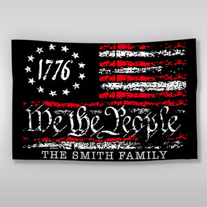 We The People Black And Red USA American Double-Sided Flag HA75 898222