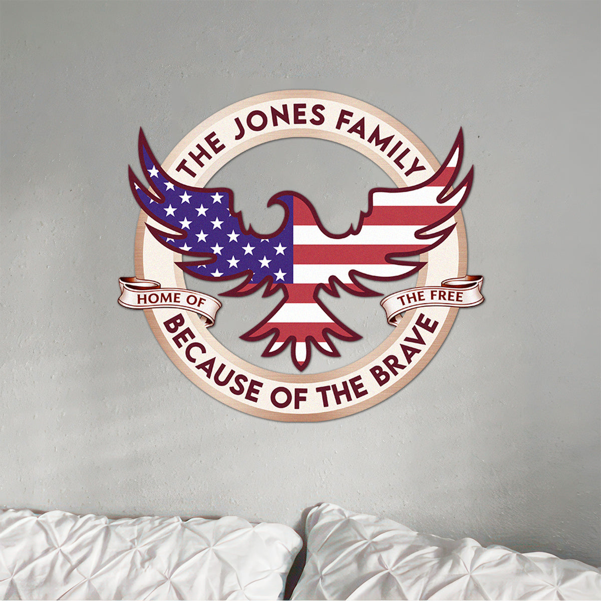 Custom Family Name Home Of The Free 250 Metal Sign TH10 898909
