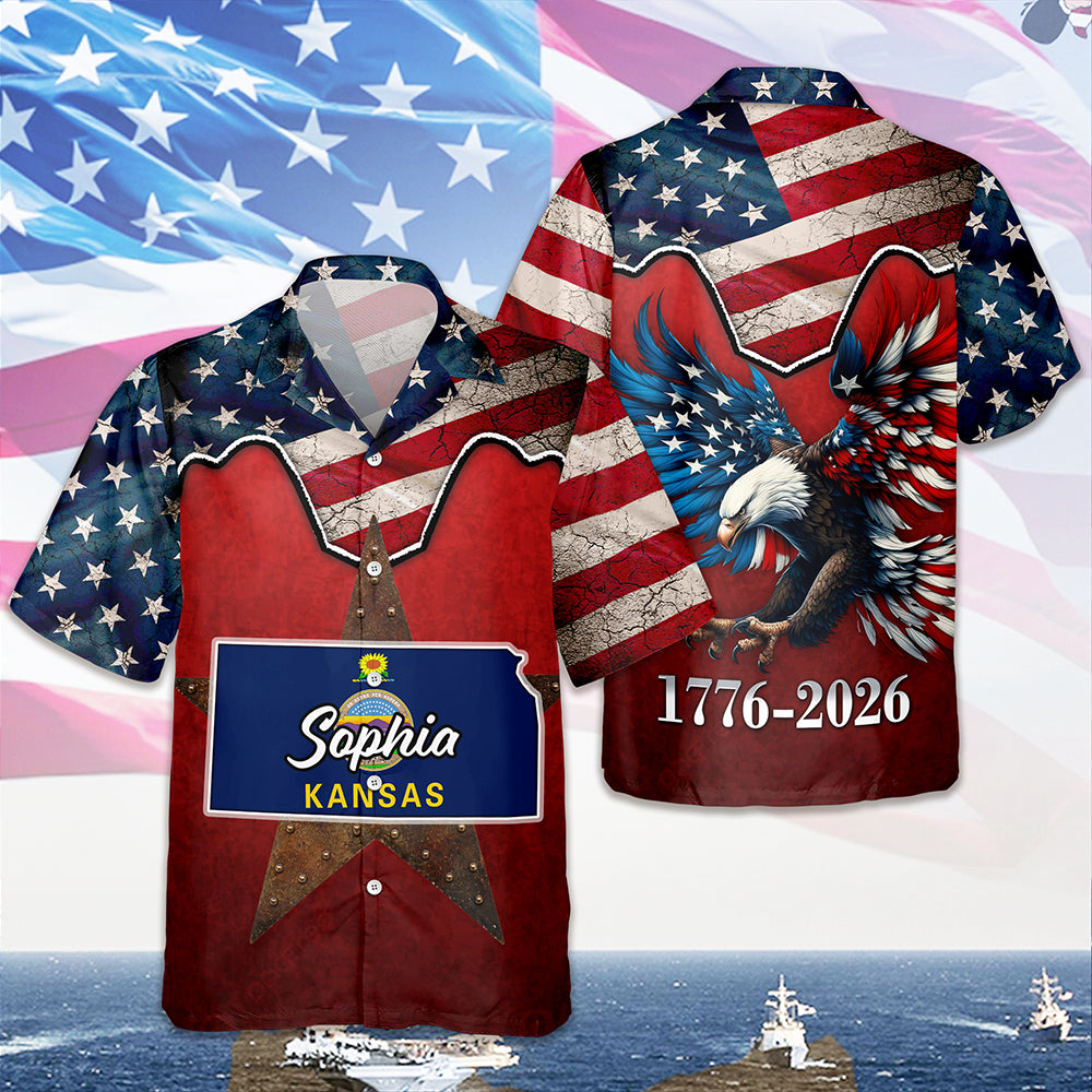 Custom Name US 250th Anniversary 1776-2026 State Flag Hawaii Shirt LM32 668901