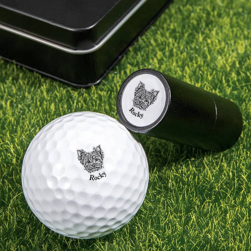 Personalised Dog Cat Pet Portrait Photo Golf Ball Stamp, Birthday Gift for Golf Players, Pet Lovers HO82 900620
