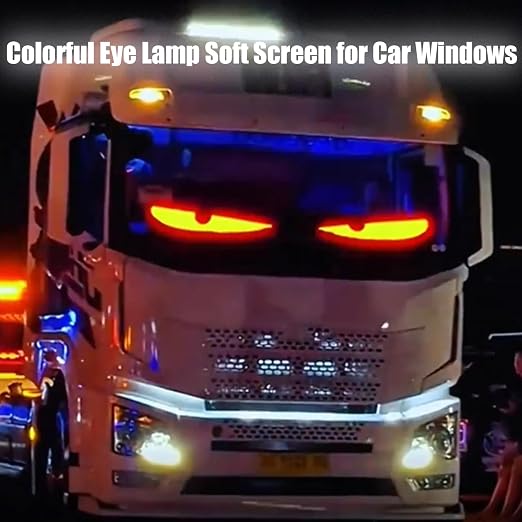 Demon LED Eyes for Car Truck Windshield, Programmable Animated LED Sign, Flexible Car Window Light, Halloween Car Decor HA75 922204