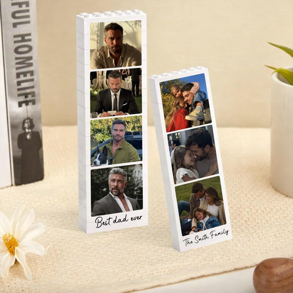 Personalised Daddy & Me  Booth Lego, Custom Brick Photo Block Gift for Father’s Day CH07 911584