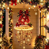 Lighted Santa Hat Chandelier with Warm LED Lights for Christmas Decor HO82 903572