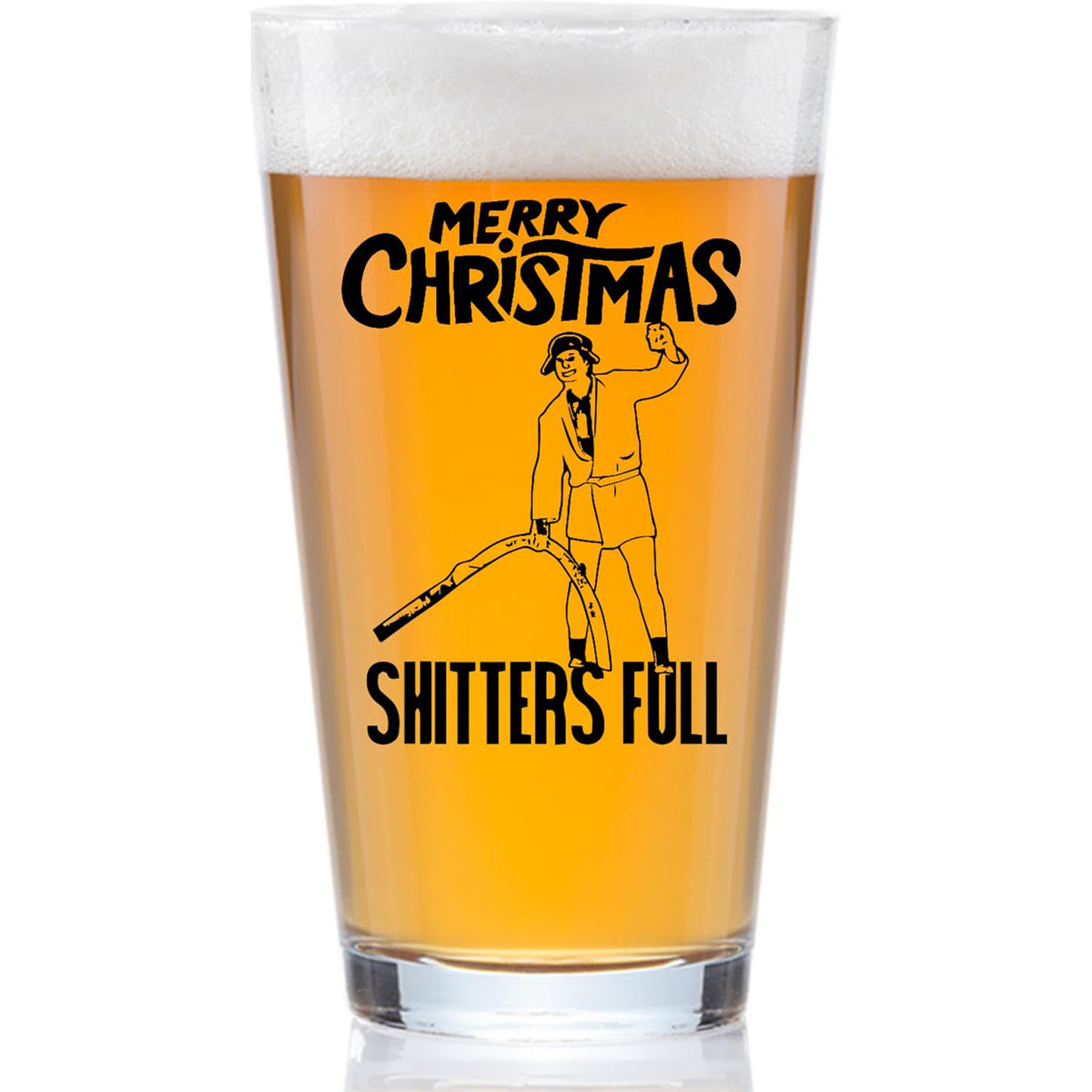 Merry Christmas Shitter's Full Beer Pint Glass, Funny Holiday Cousin Beer Glass LM32 669967