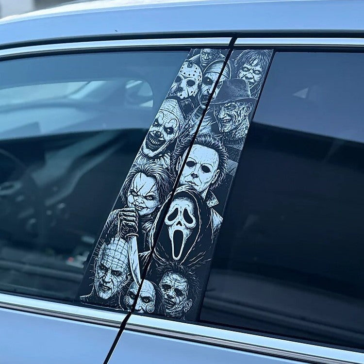 Horror Movie Villains Car Window Decal, Scary Halloween B Pillar Sticker LM32 670053