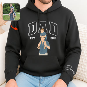 Custom Photo Dad With Daughter, Son Sweatshirt HO82 894170