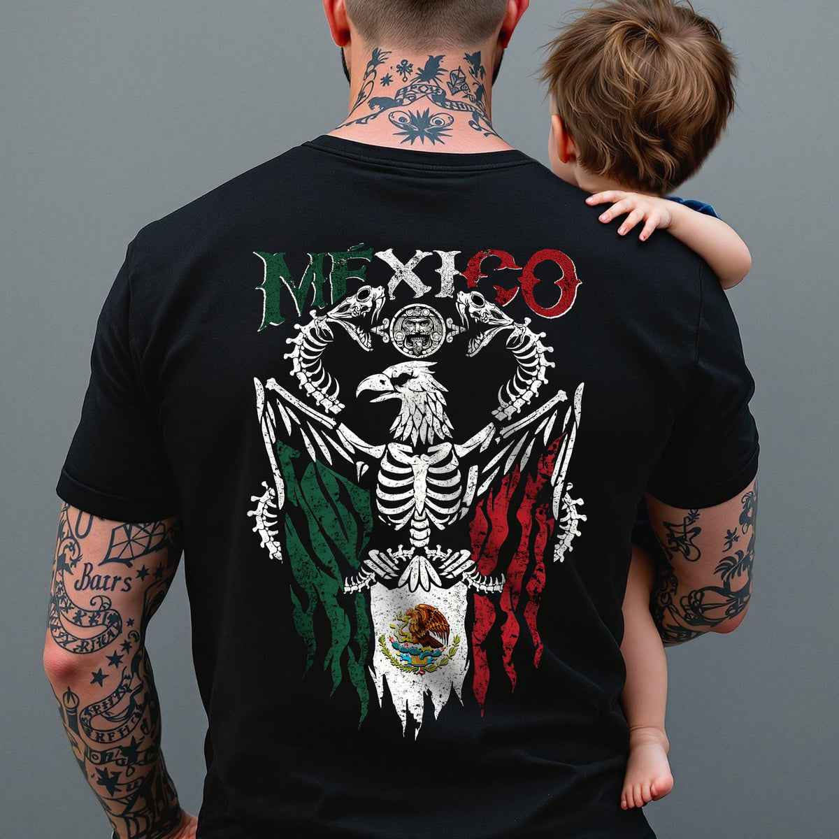 Mexico Flag Eagle Snake Bone Shirt For Dad N369 896043