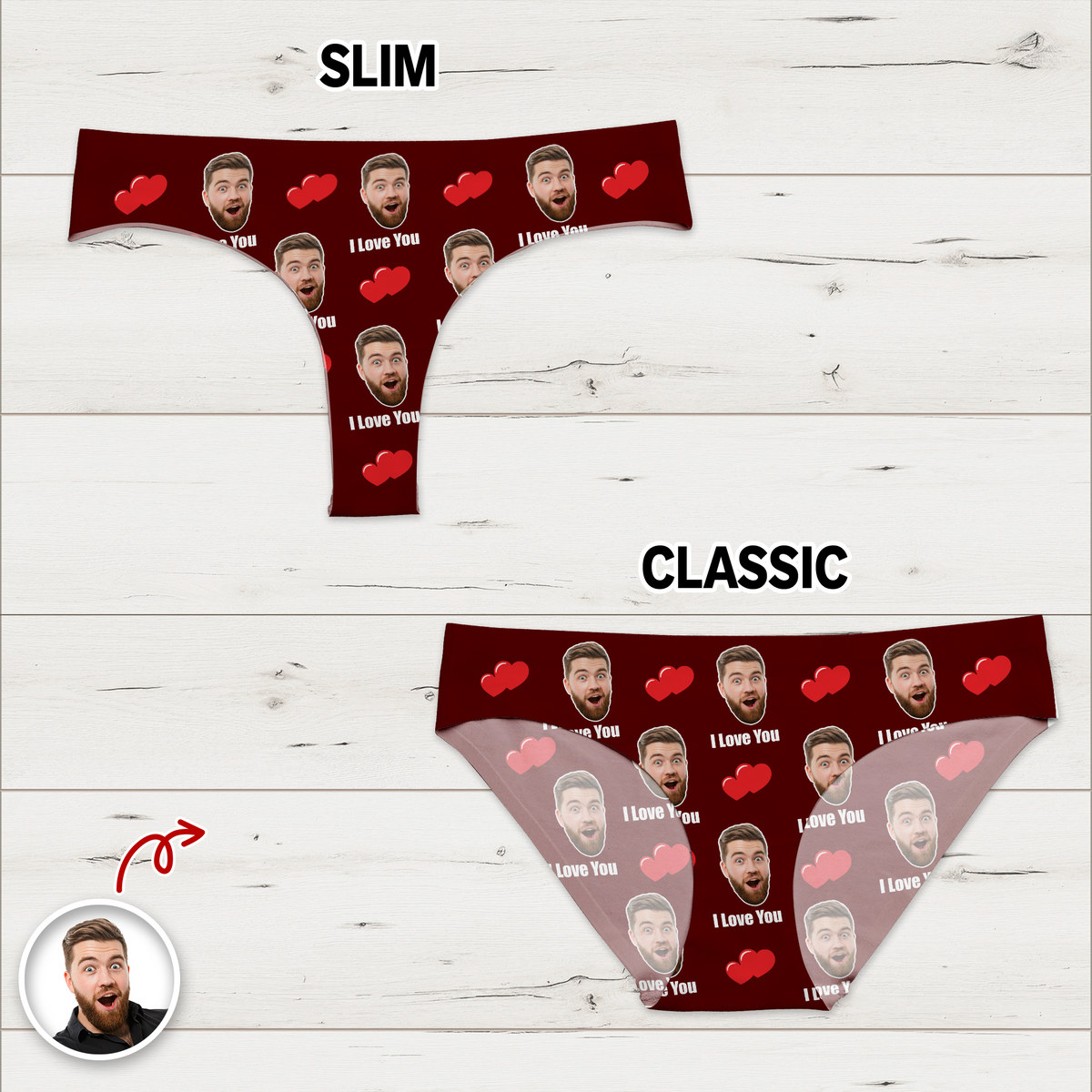 Custom Photo I Love You Underwear For Women Funny Valentine Gift CH07 910098