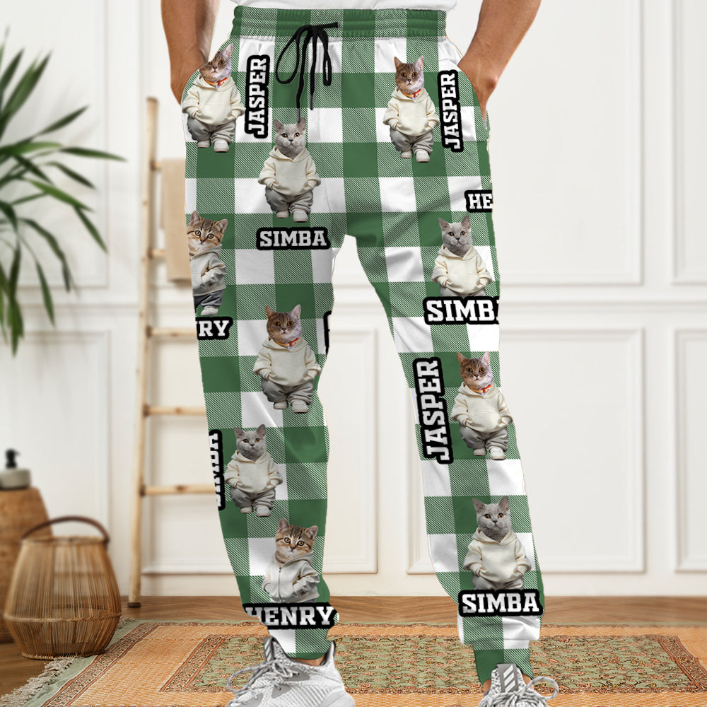 Custom Photo Cool Cat Christmas Sweatpants HA75 892924