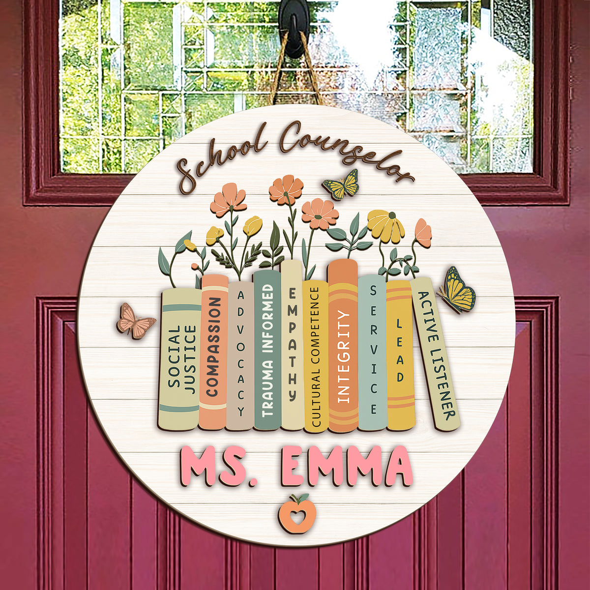 Personalized School Counselor Door Hanger Gift For Teacher HO82 894304