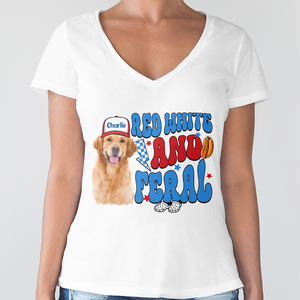 Custom Dog Cat Photo Red White And Feral Independence Day Bright Shirt LM32 893655
