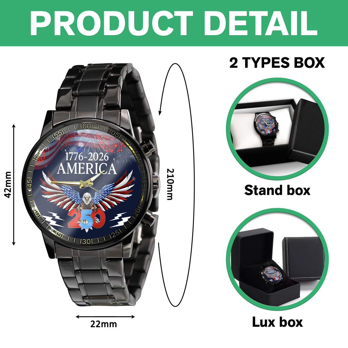 250 Years America Semiquincentennial Men's Wrist Watch HA75 920596