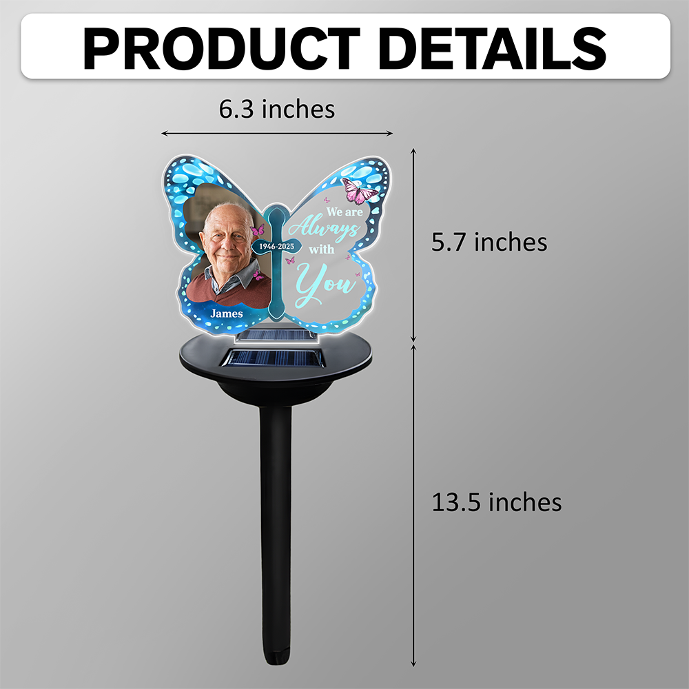 Custom Photo Your Wings Were Ready Solar Light Memorial TH10 896051