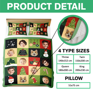 Funny Custom Face Family Christmas Pattern Bedding Set CH07 899902