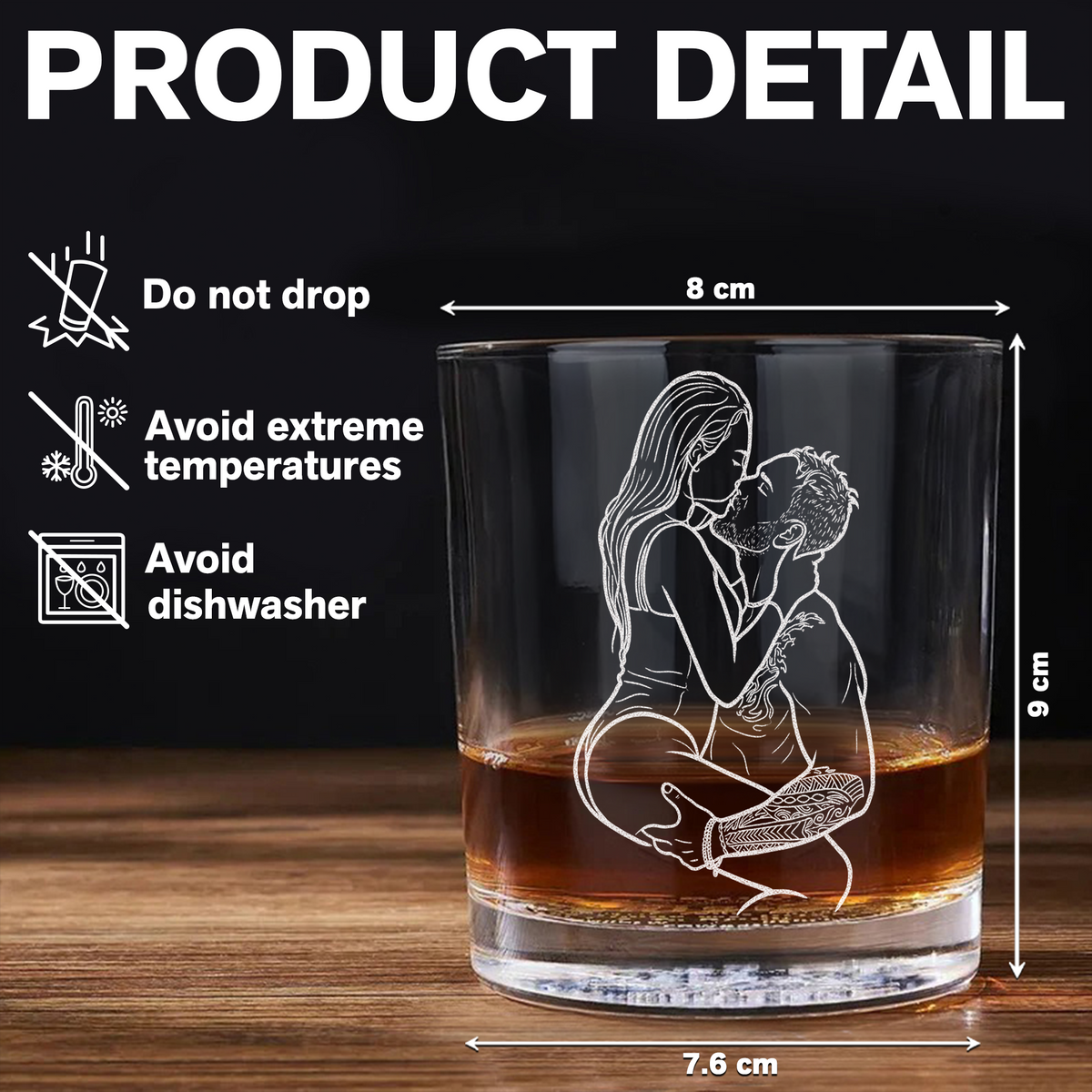 Custom Couple Photo I F*Cking Love You Either Way Works - Personalized Engraved Whiskey Glass Naughty Valentine Gift CH07 899726