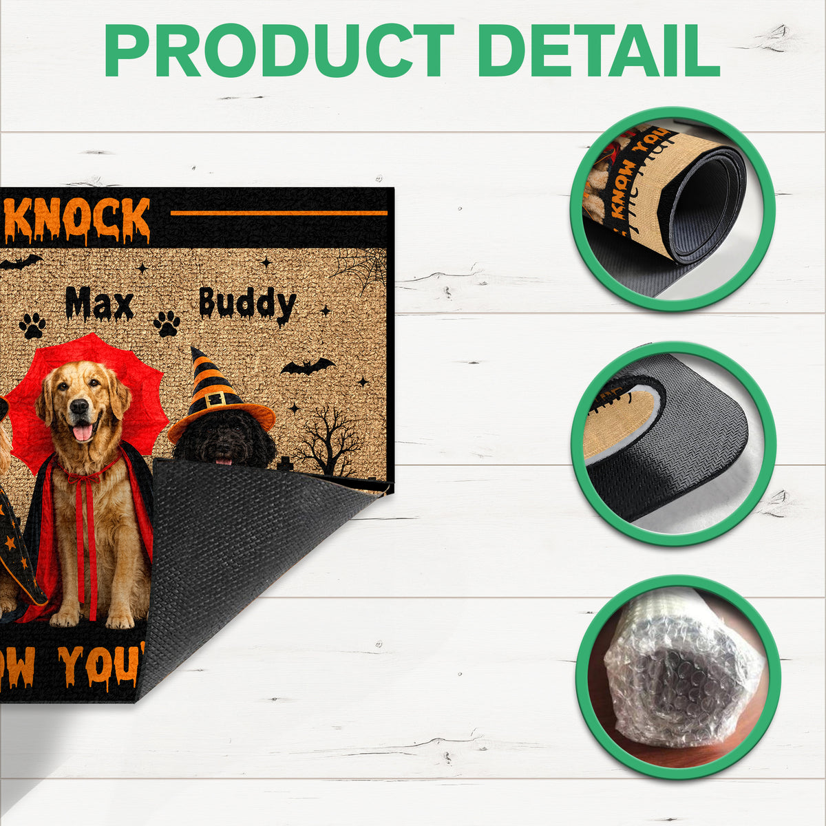 Custom Dog Cat Photo No Need To Knock We Know You're Here Halloween Doormat HO82 903222