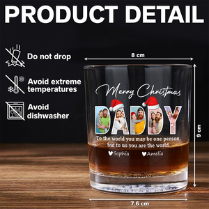 Custom Photo Merry Christmas Dad Family Whiskey Glass Gift For Dad HO82 894340