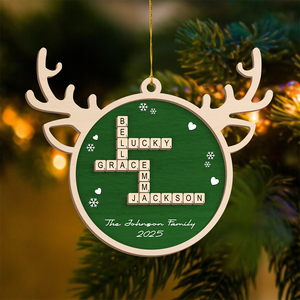Personalized Family Name Scrabble Christmas 2 Layer Wooden Ornament LM32 895441
